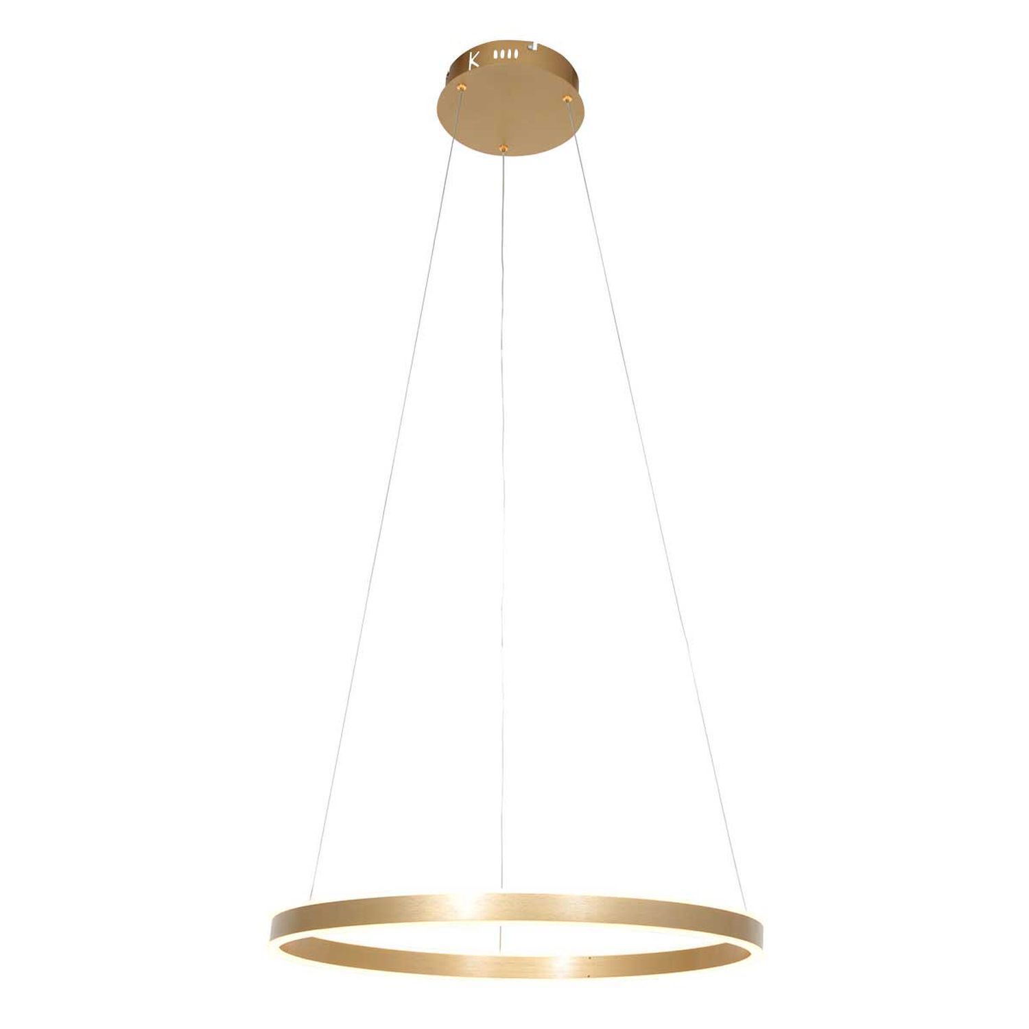 Suspension LED ronde dorée L:60 cm 42 W élégante