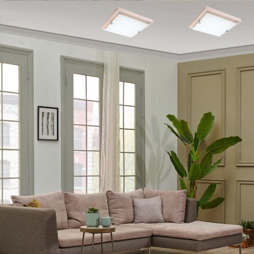 Plafonnier LED ERIN Blanc carré Salon