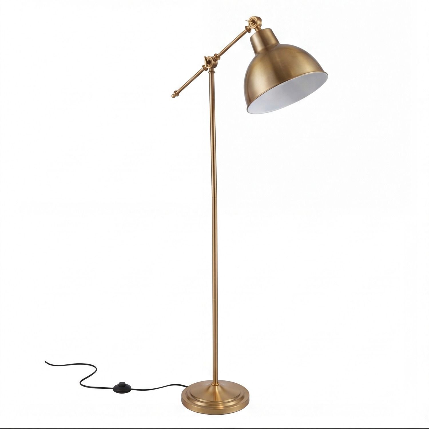 stehlampe-stehleuchte-leselampe-kupfer-bauhaus-flexibel-verstellbar-3 Stehlampe, Messing, Metall, Retro, Lampe