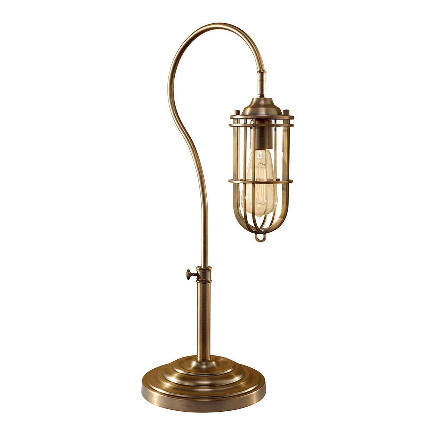 Lampe de table LANA en laiton antique H:62cm Lampe