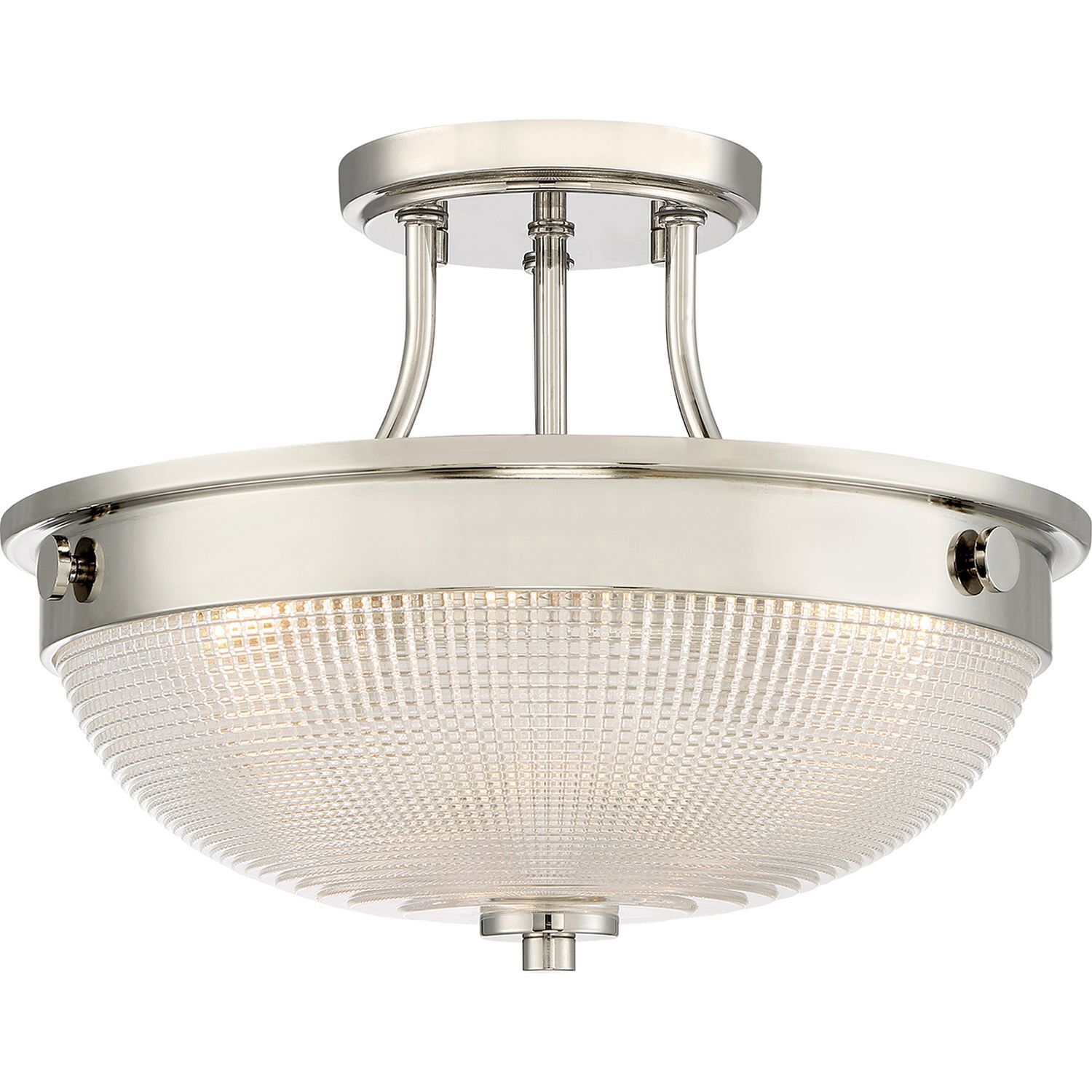 Plafonnier ALVER Ø32cm Nickel 2xE27 Ø33cm Lampe