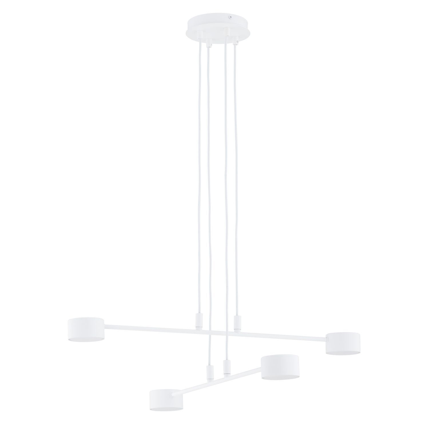 Suspension Blanc L : 70 cm Métal ajustable GX53 4-flamme