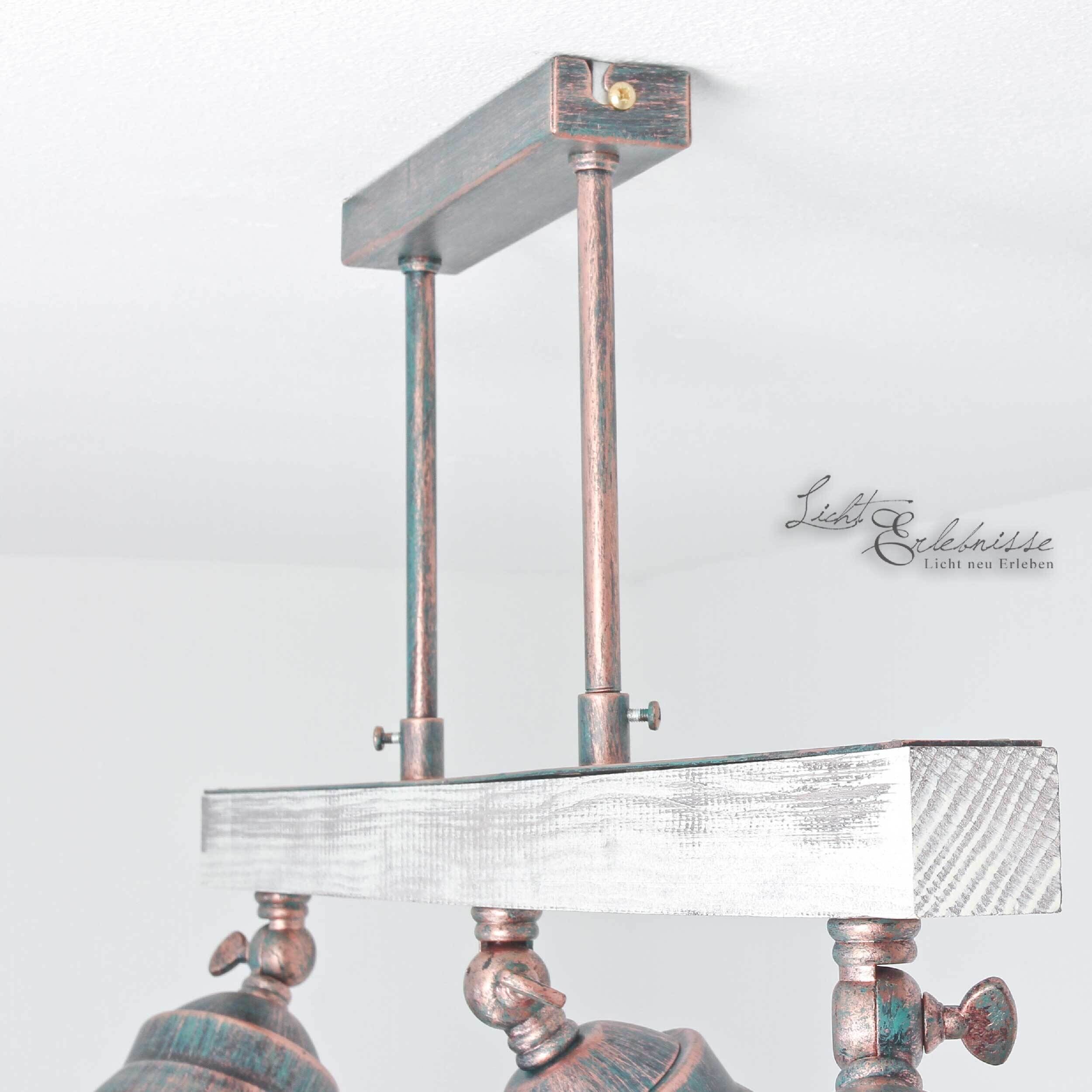 Spot de plafond 3 flammes E27 métal bois shabby Bronze, Sinken, Waschbeckenhahn