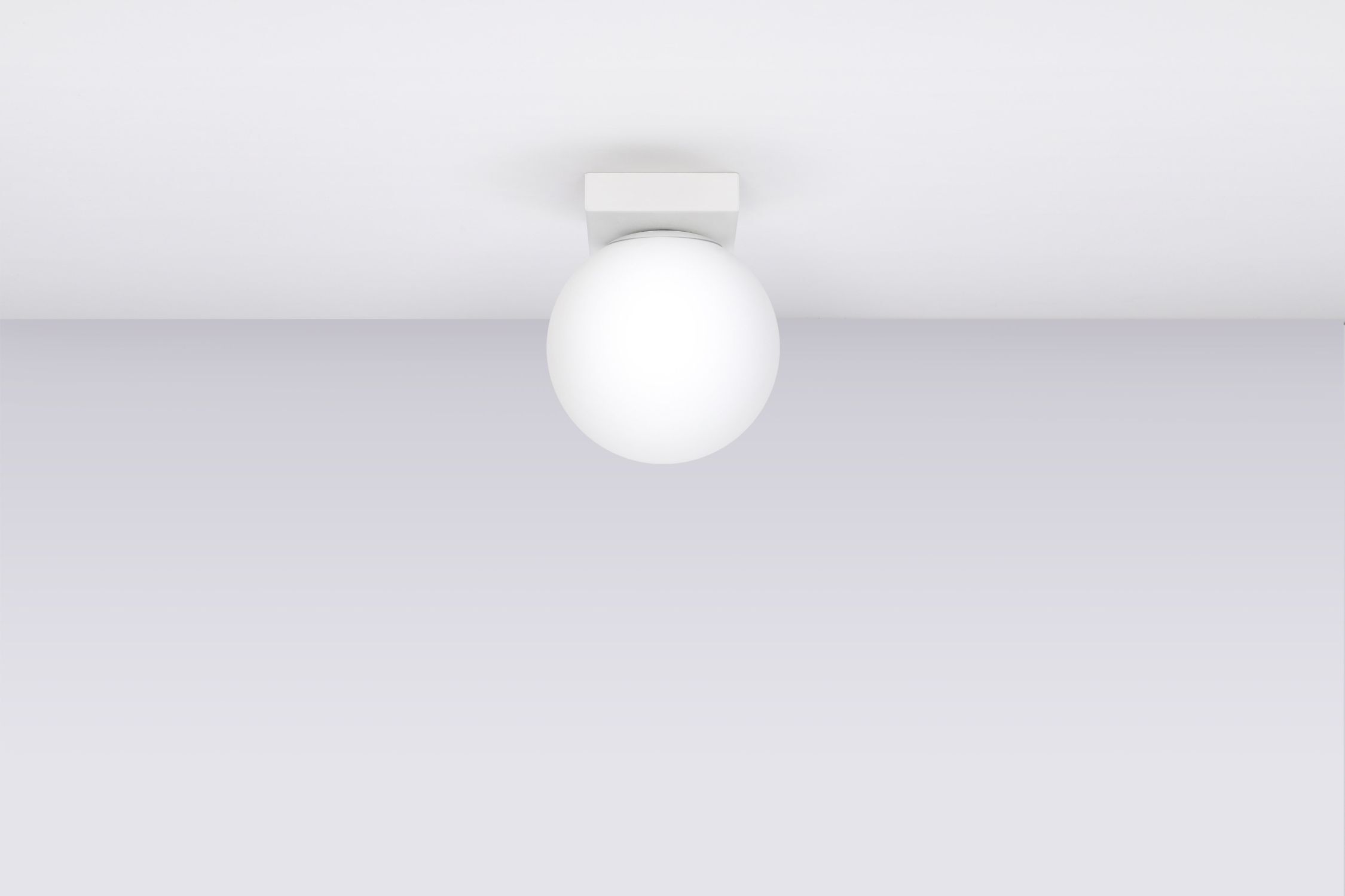 Plafonnier Abat-jour sphérique Blanc Verre Métal Ø 12 cm G9