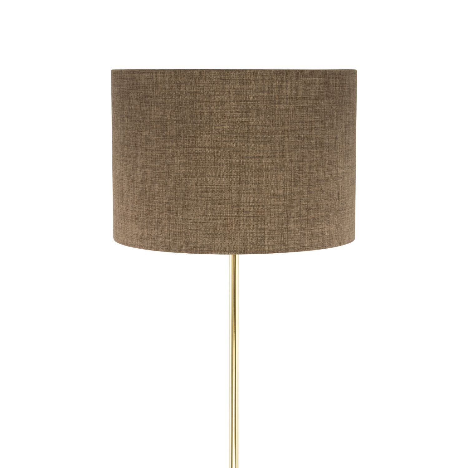 Lampadaire métal tissu E27 160 cm Ø 50 cm en or brun