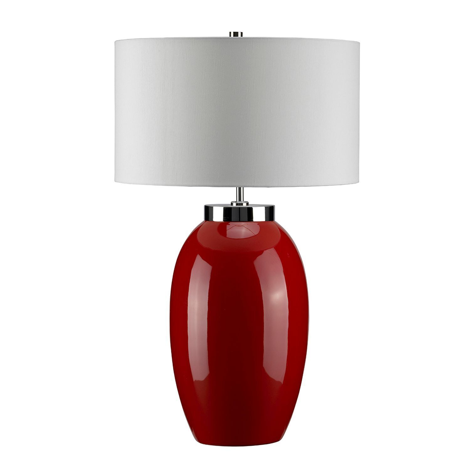 Lampe de table rétro THALIE Rouge Porcelaine H:70cm Lampe