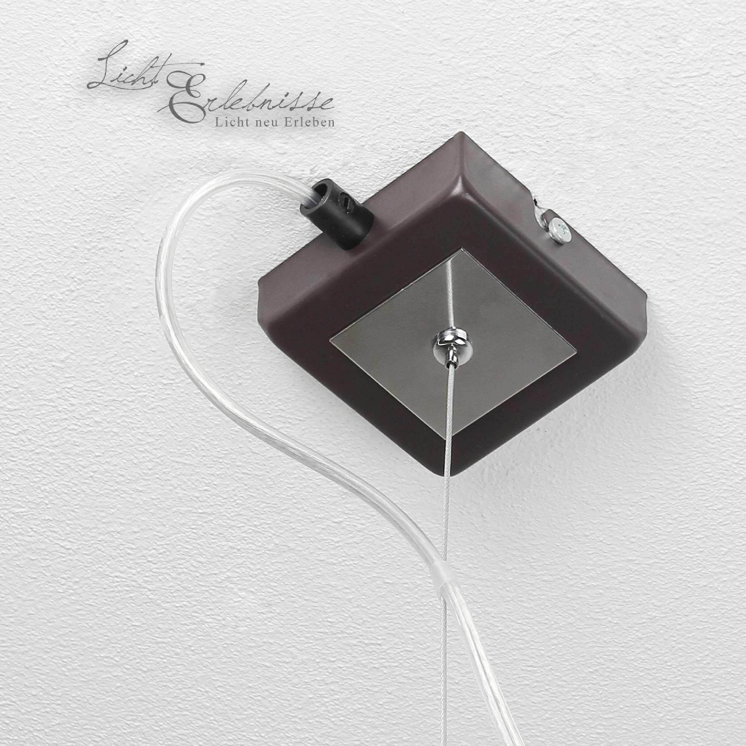 Suspension Abat-jour tissu brun chrome E27 Adapter, Elektronik