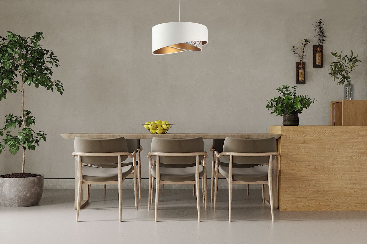 Lampe à suspendre ronde D : 50 cm E27 Tissu aspect velours KARIM