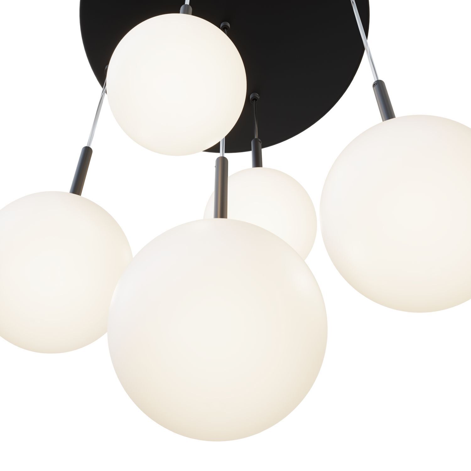 Suspension métal verre L : 45 cm H : max. 222,5 cm E14