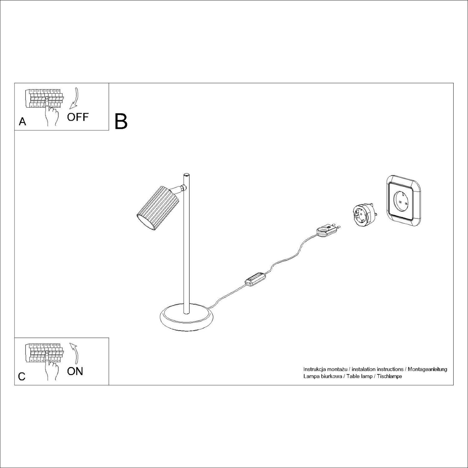 Lampe de bureau Blanc Métal H : 43 cm orientable GU10