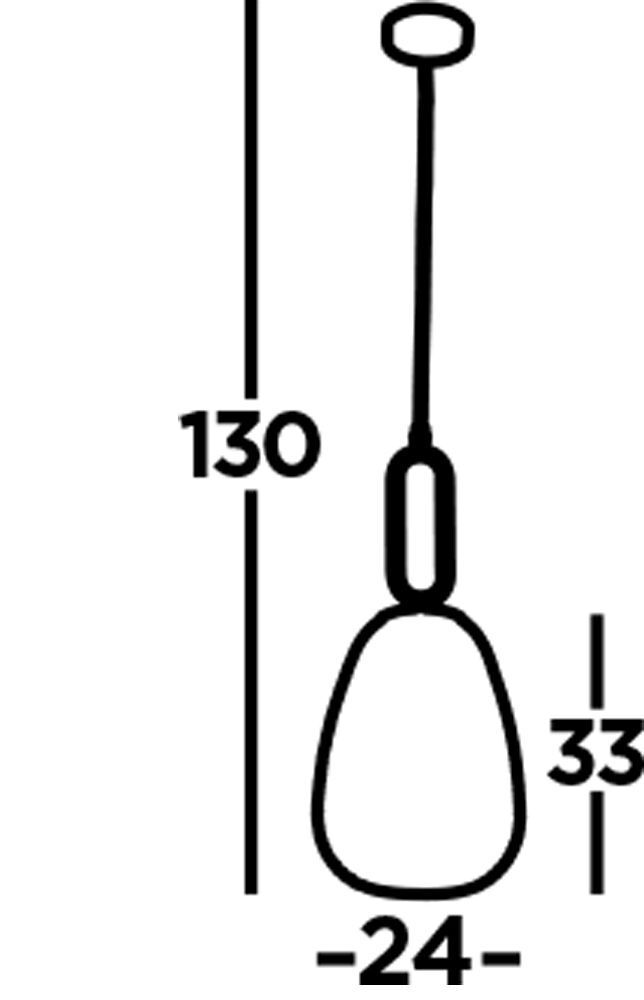 Suspension verre métal Ø 24 cm H : 1,3 m réglable E27