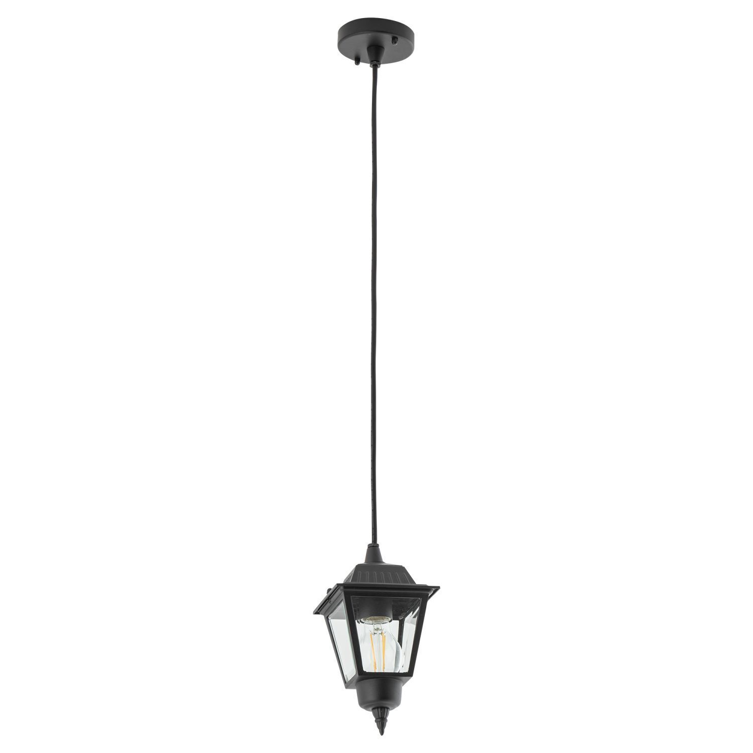 Lampe à suspendre extérieure Noir IP44 E27 Aluminium Rustique