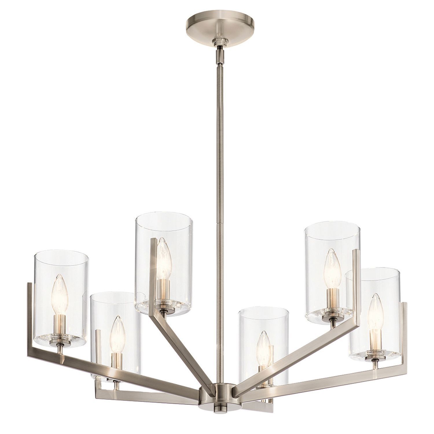 Lustre métal verre E14 H : max. 123,7 cm réglable