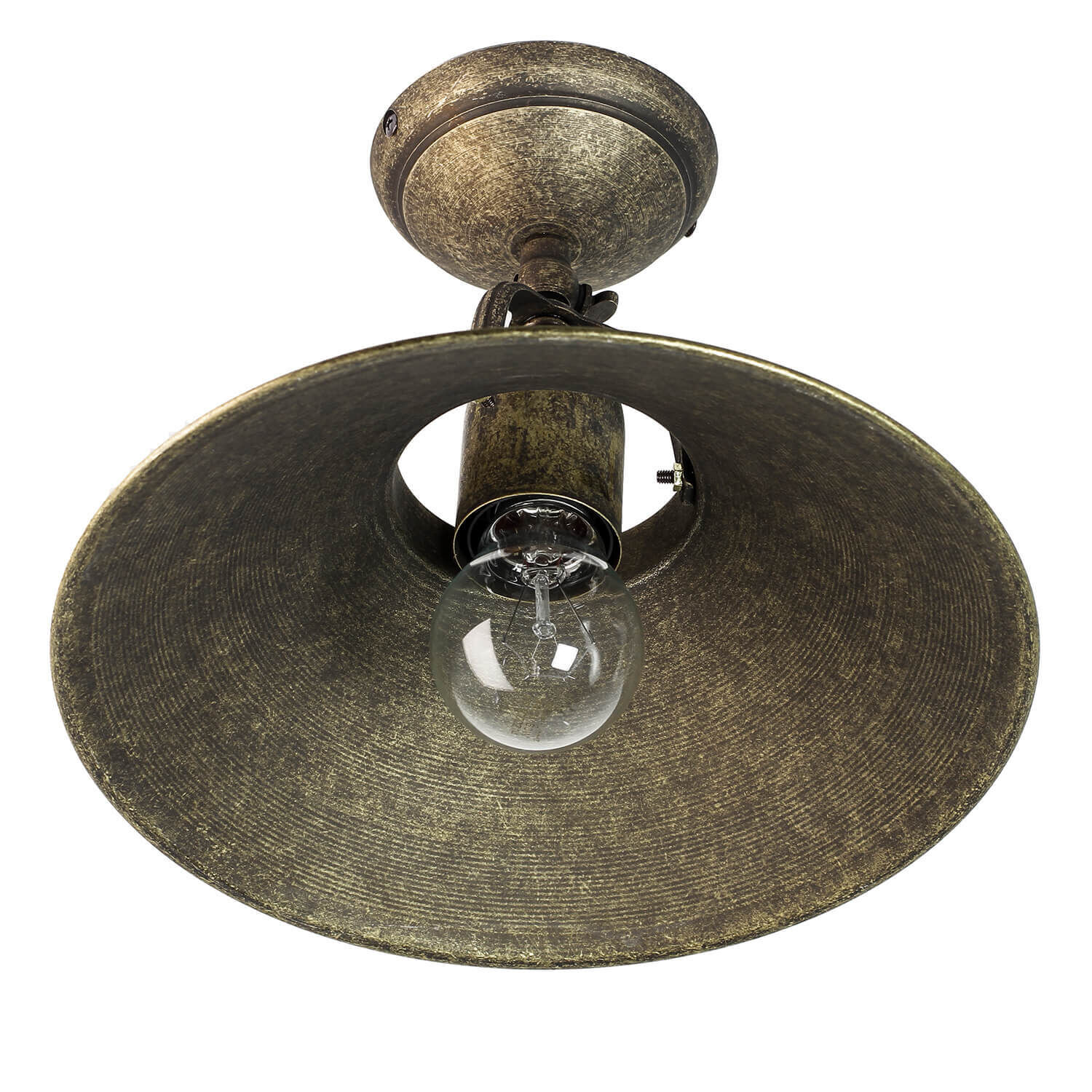 Plafonnier Vintage en laiton en bronze antique