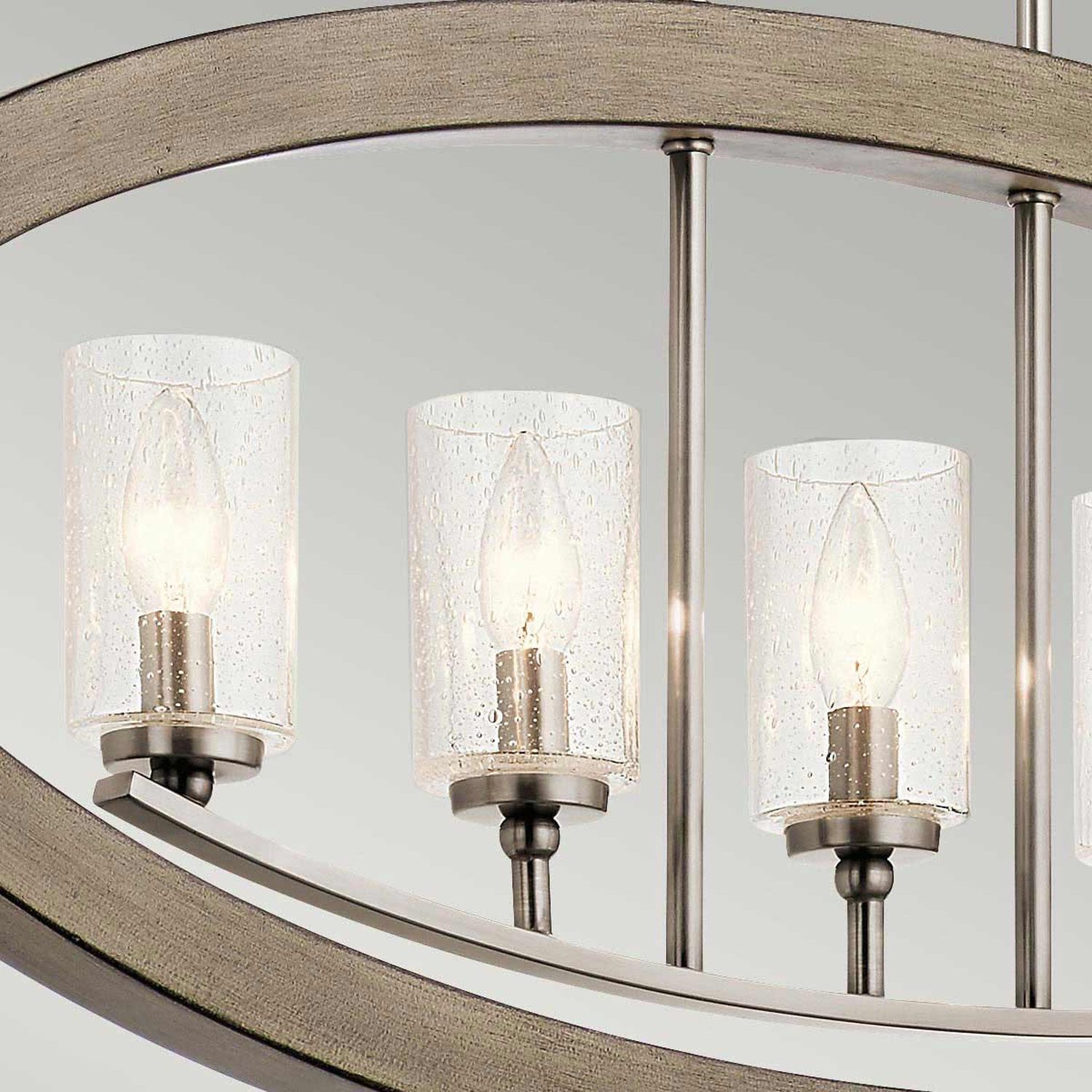 Lampe à suspendre métal verre pluie 5x E14 L : 91,4 cm Vintage