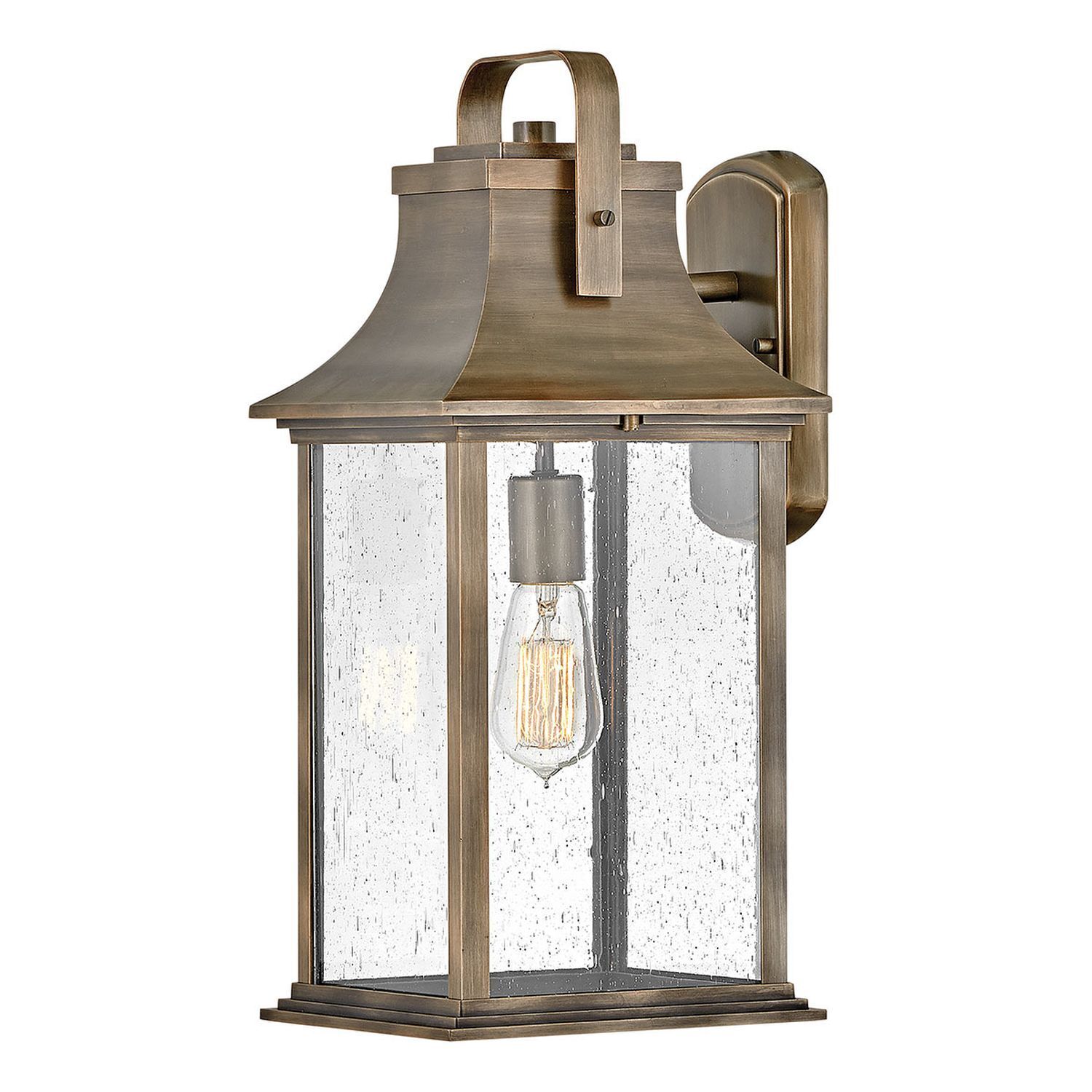 Lampe d'extérieur murale H : 48,3 cm IP44 E27 en bronze Alu Verre de pluie