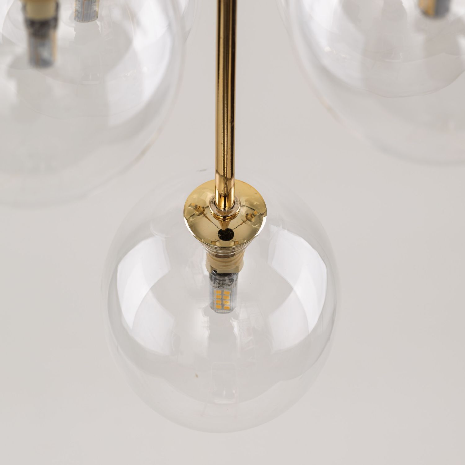Lampe à suspendre verre métal Ø 35 cm 5 flammes G9 réglables