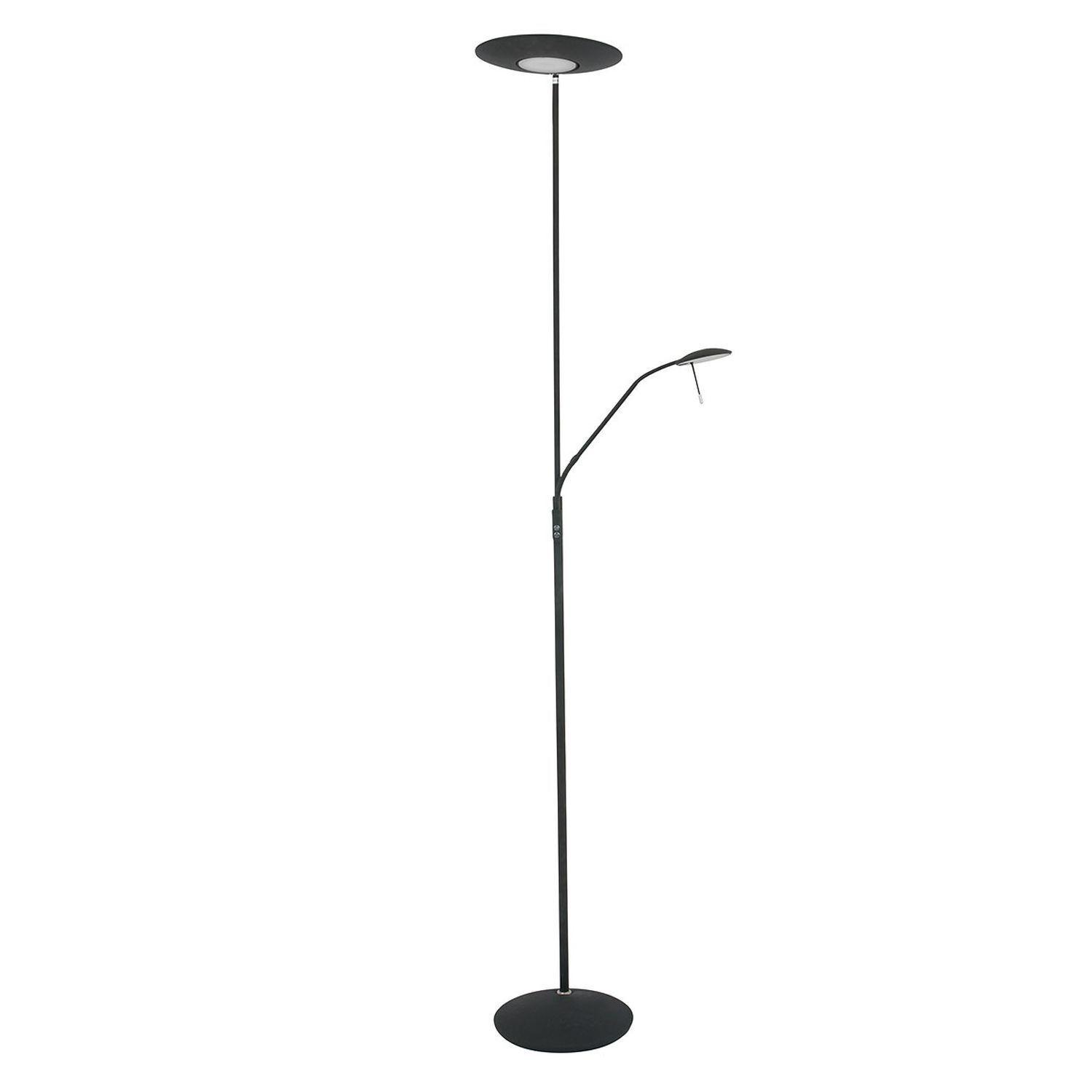 Plafonnier LED avec bras de lecture en noir 185 cm dimmable