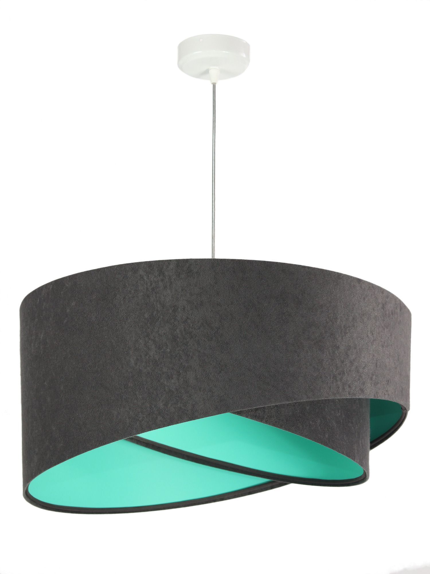 Lampe à suspendre gris foncé menthe ronde Ø50cm table à manger