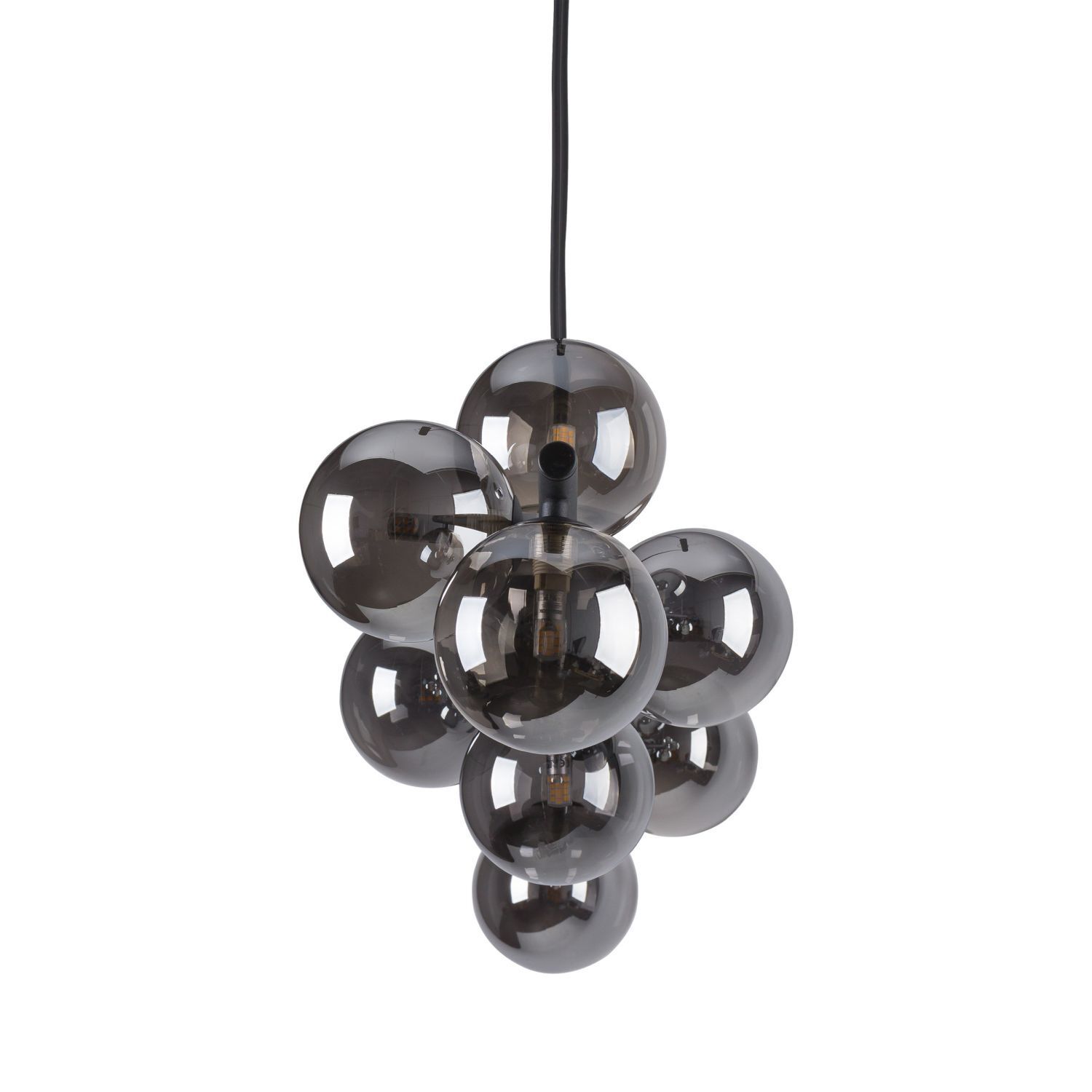 Pendelleuchte, Glas Sphären, Kugel-Lampe, Rauchgrau, hängende Leuchte