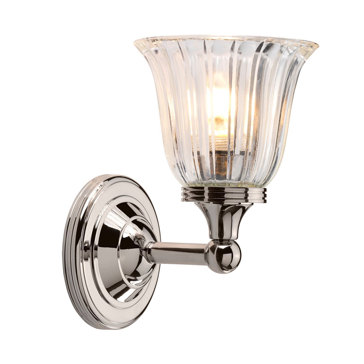 LED Badezimmer Lampe Messing massiv in Nickel IP44 Leuchte, Rauchrohr