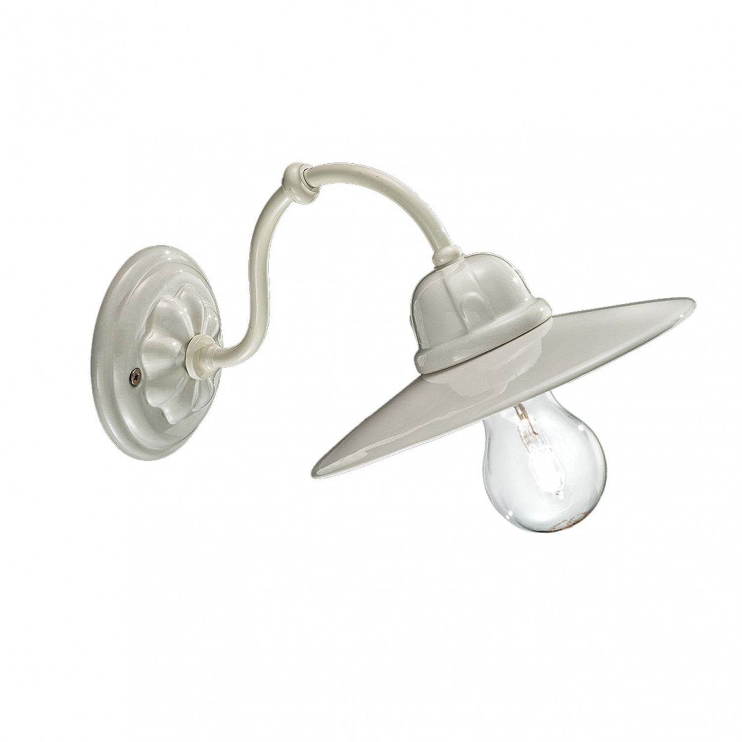 Applique murale céramique artisanale E27 20 cm de large blanc Zimmer, Duscharmatur, Leuchte, Beleuchtung, Lampe