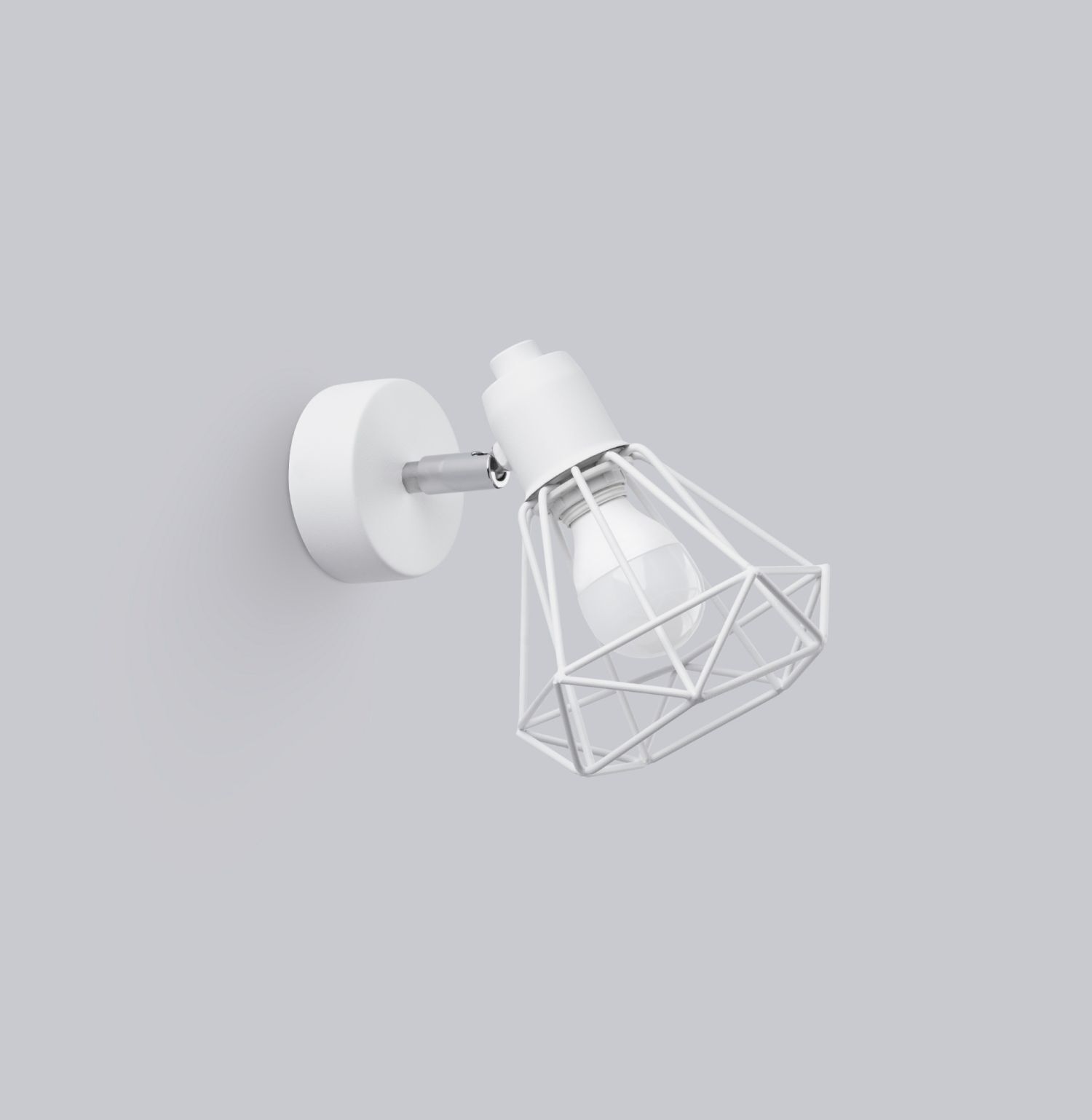 Applique murale blanche orientable filaire Abat-jour E27 Retro