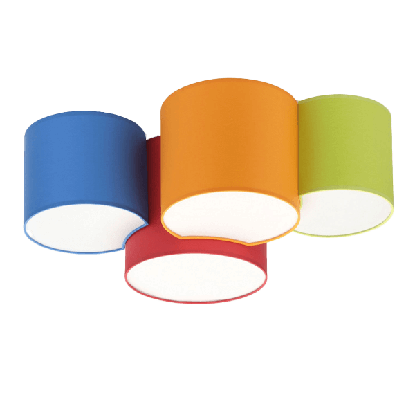 lampe, deckenleuchte, mehrfarbig, bunt, zylinder