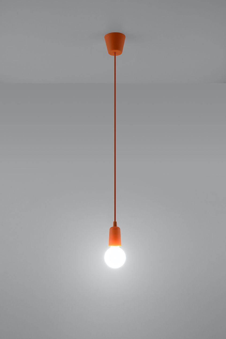 Lampe à suspendre réglable NESSA Profondeur jusqu'à 90cm E27 Orange