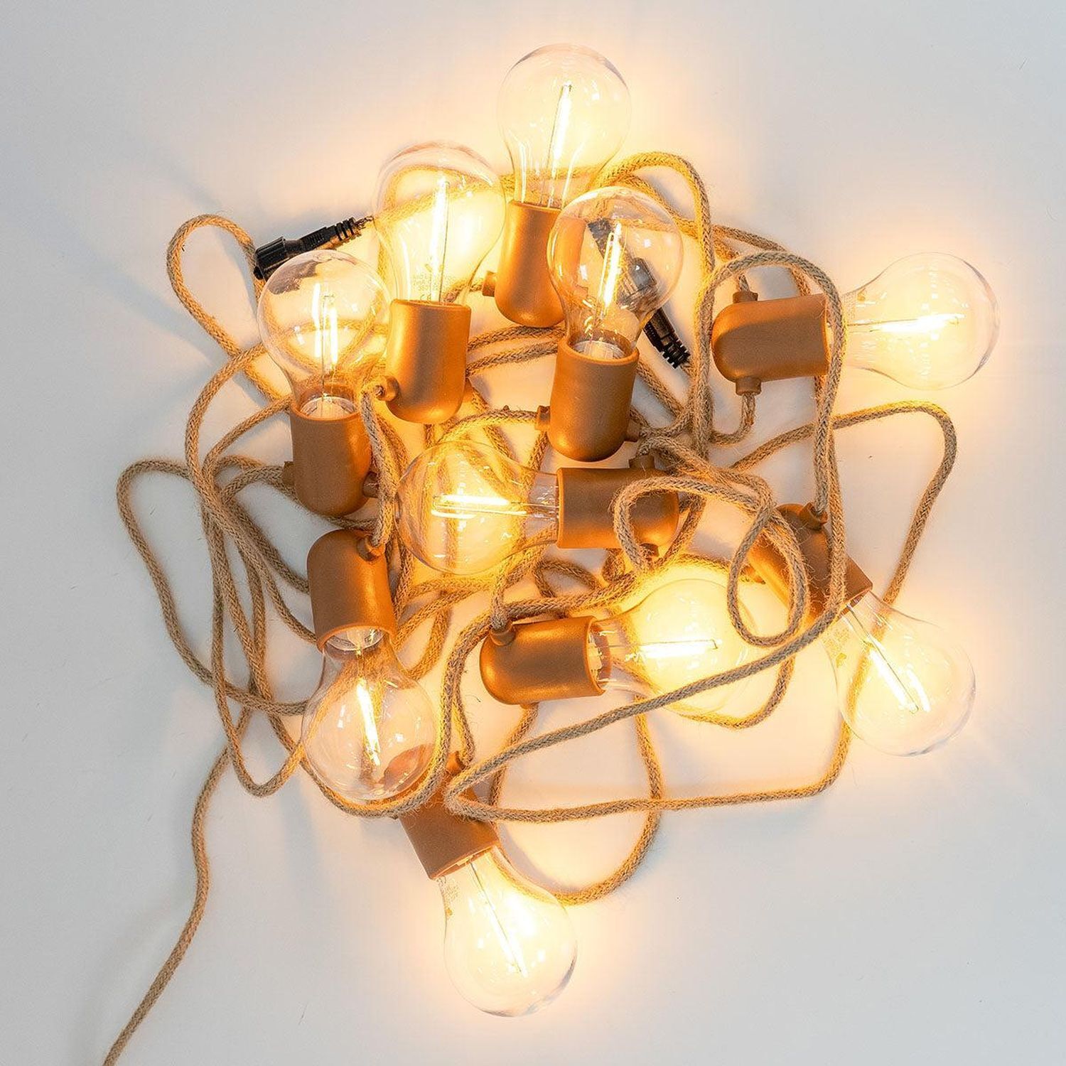 Solarlichterkette außen LED 2700K Jute IP44 5m lang Solarlichterkette außen LED 2700K Jute IP44 5m lang