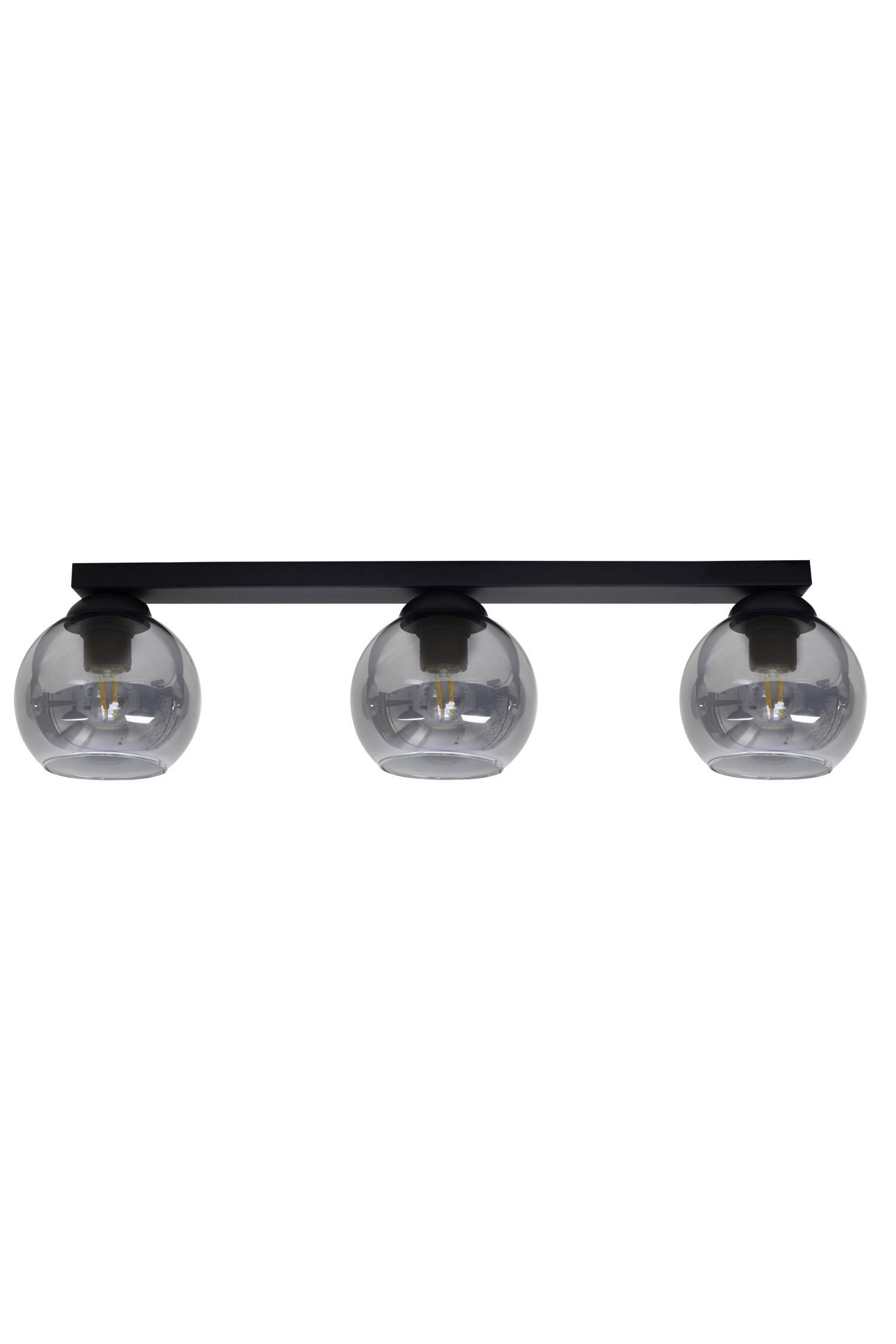 Lampe de plafonnier verre fumé noir faible éblouissement E27 62 cm de long