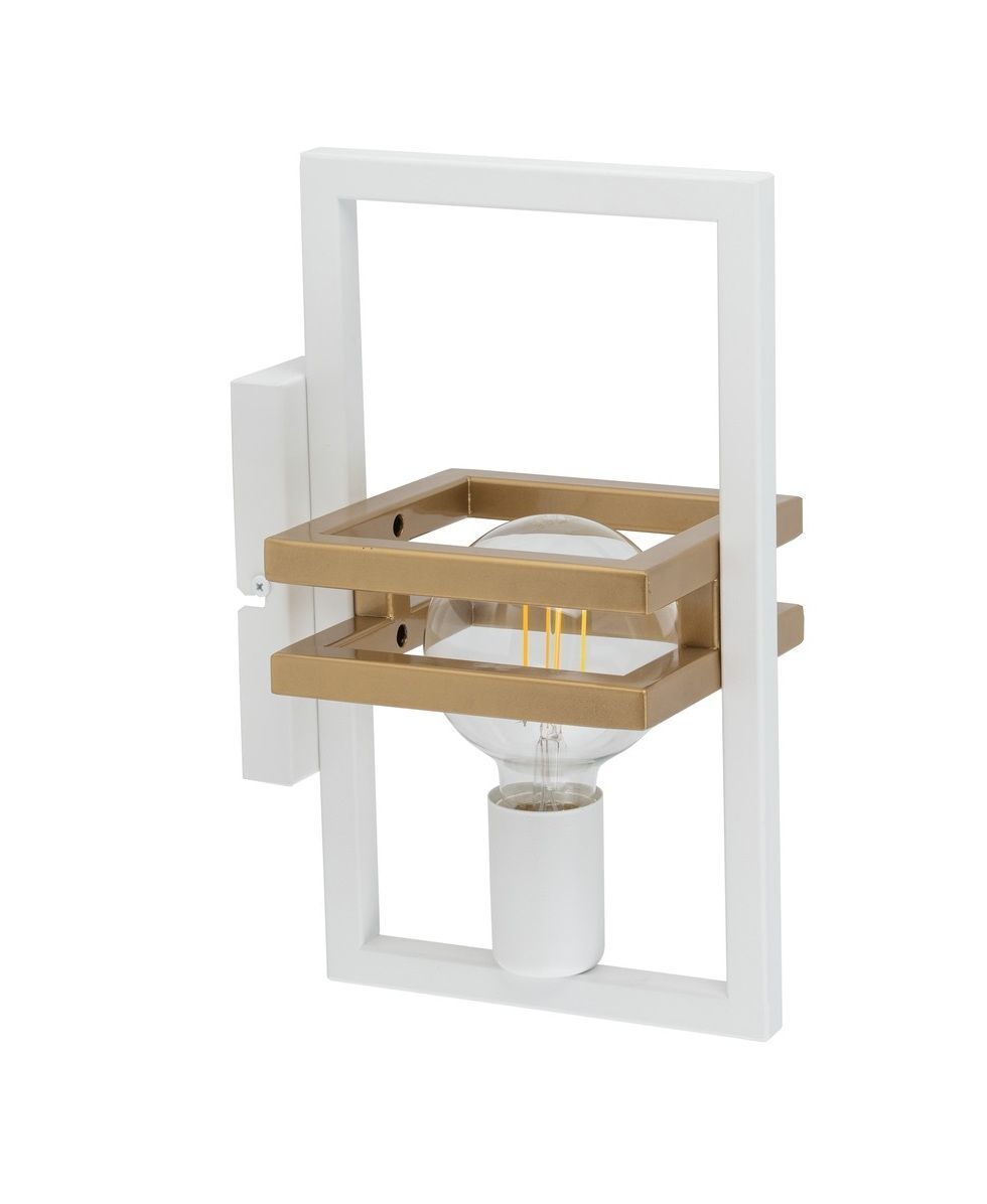 Applique blanche or métal petit H:31 cm carré E27