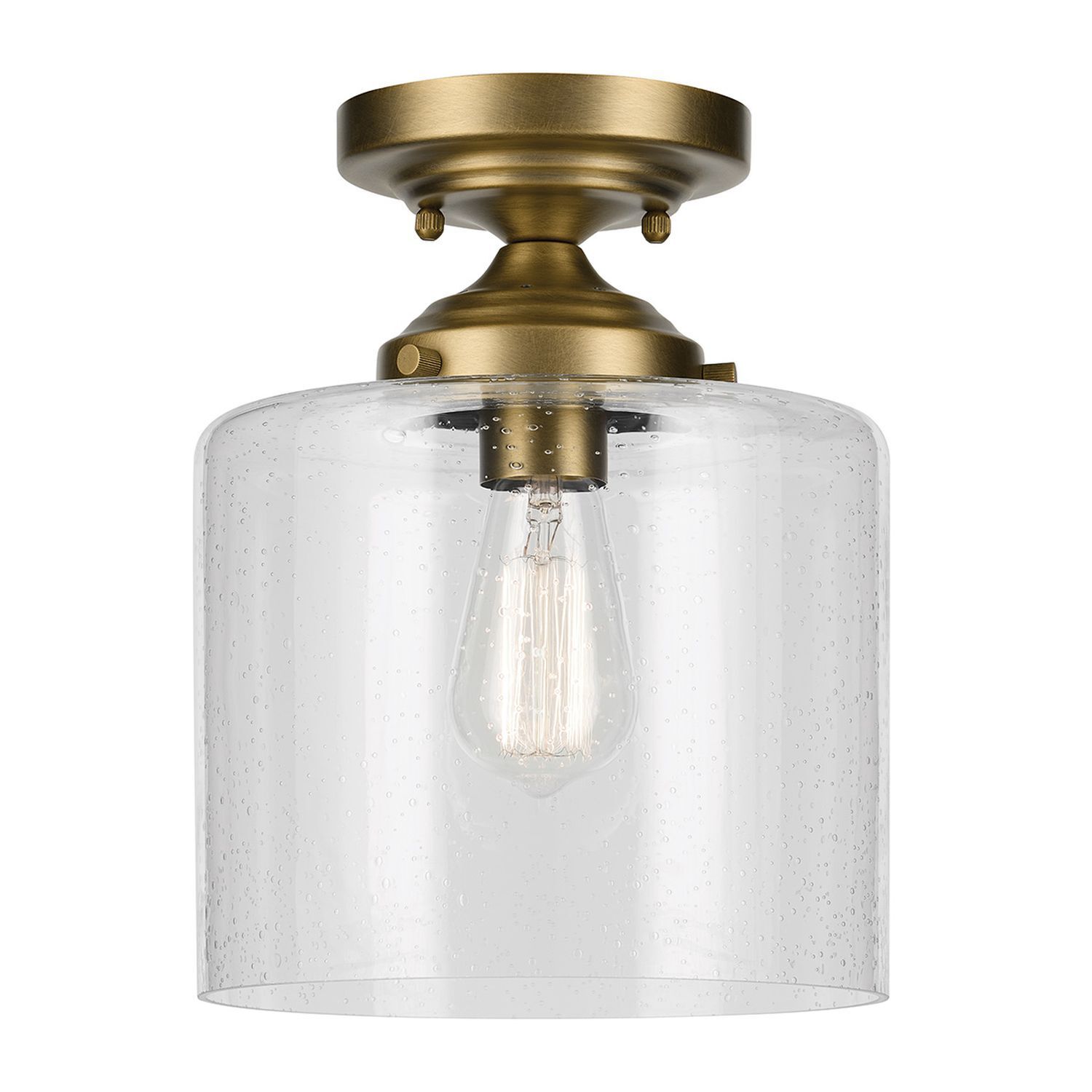 Plafonnier verre métal E27 Ø 21,6 cm en laiton petit