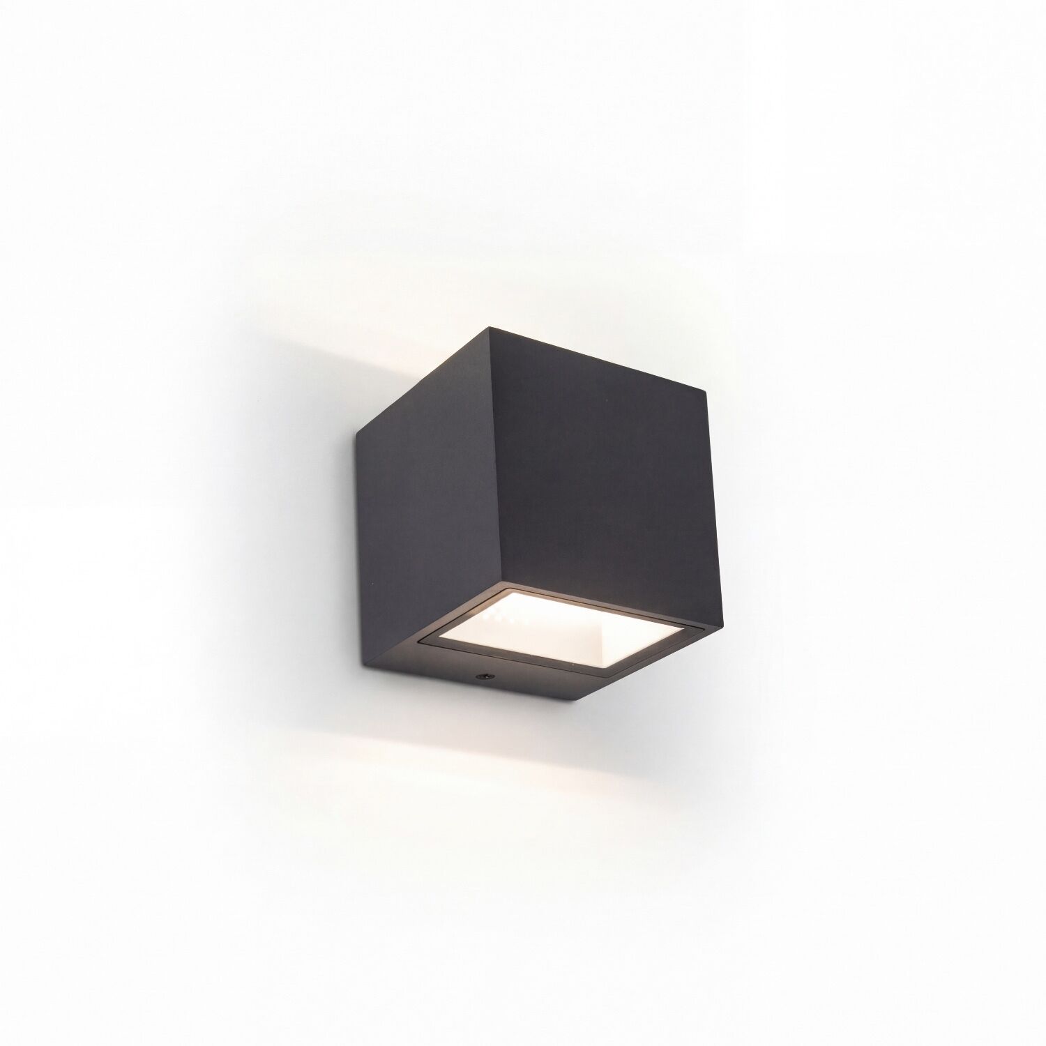 Wandlampe, Außenwandlampe, Kubusform, Schwarz, LED