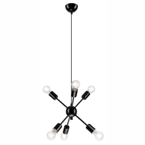 Lampe à suspendre de table noir métal 6-flmg