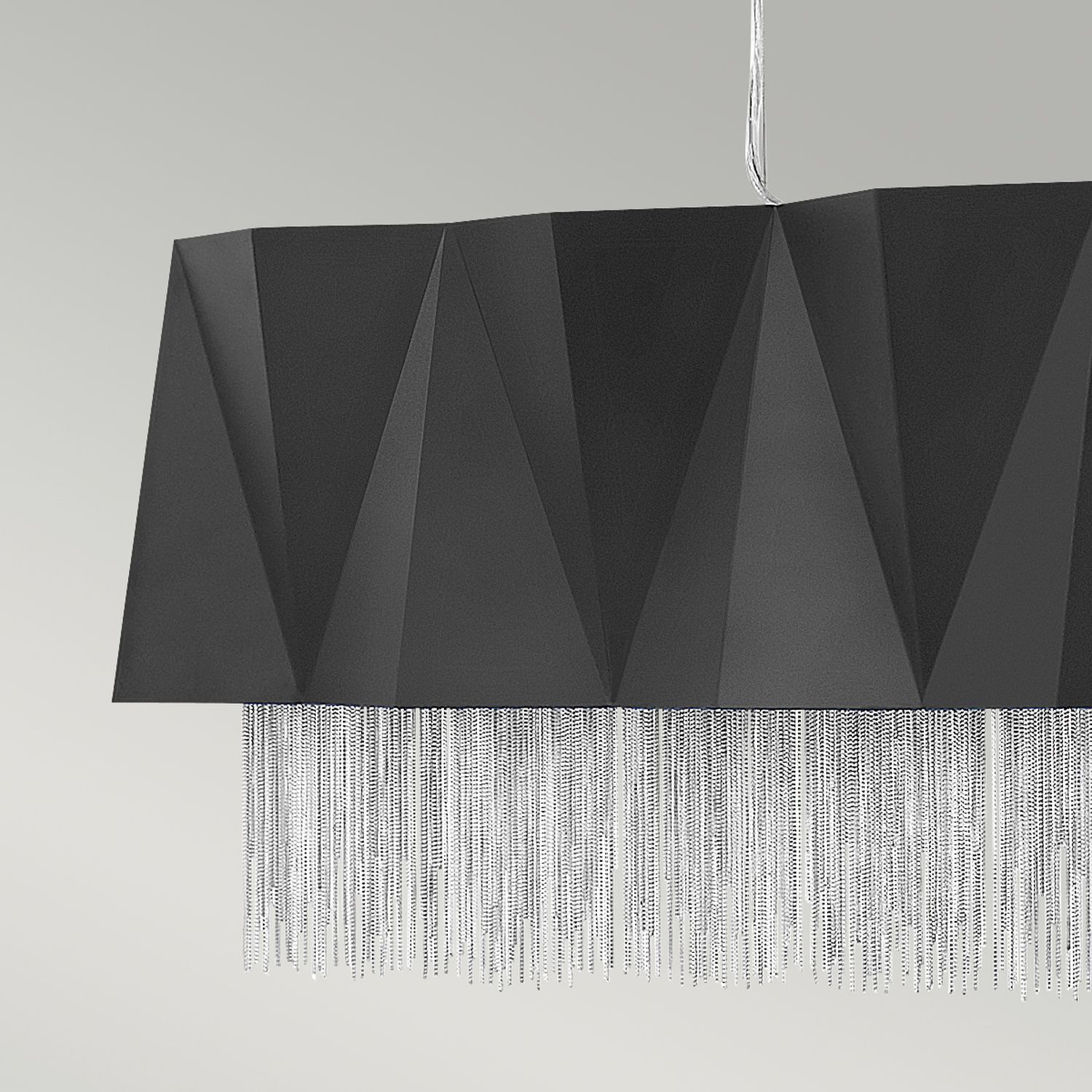 Lampe à suspendre métal noir argent Design moderne