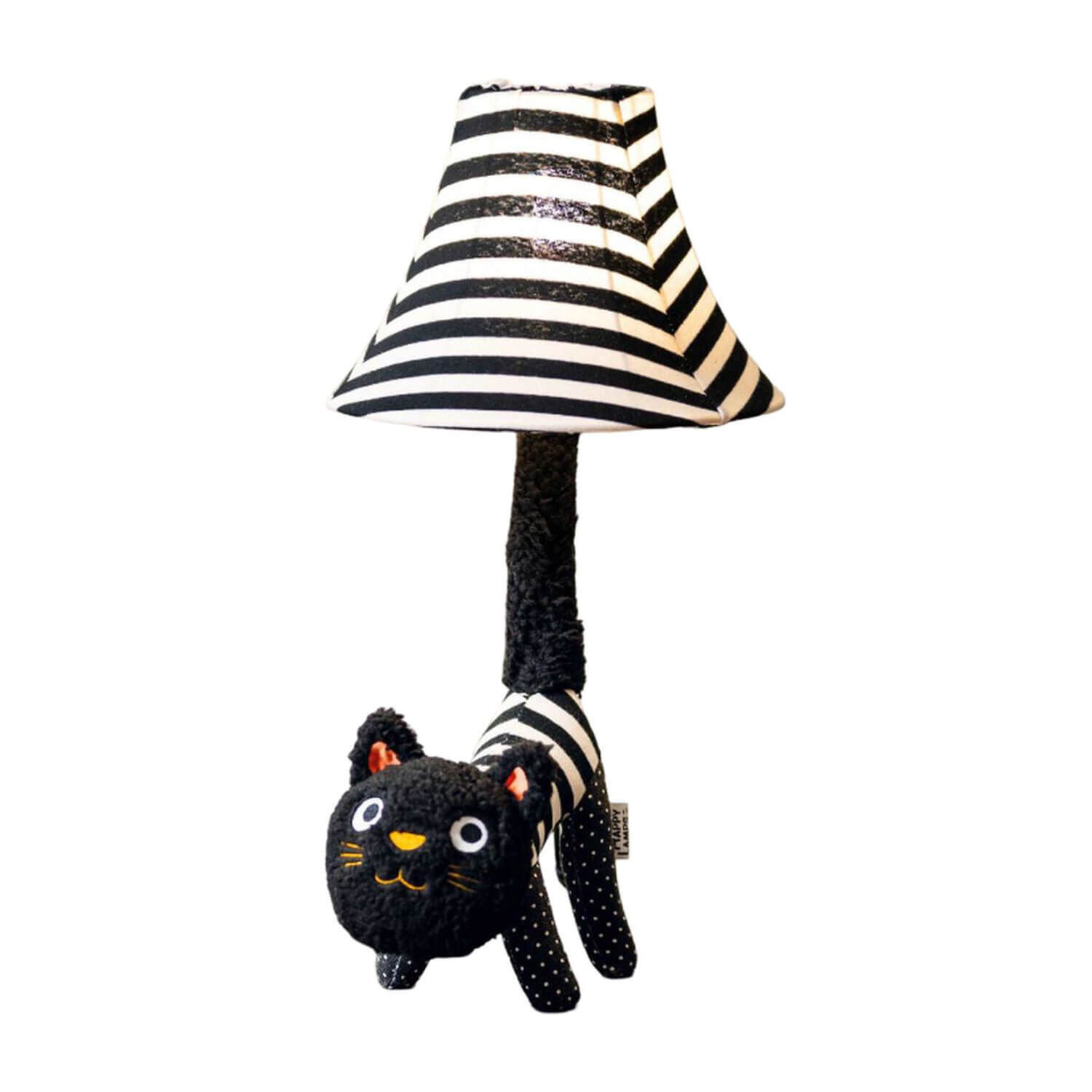 Lampe de table LED chat 51 cm noir blanc duveteux Lampe, Tischlampe, Lampenschirm