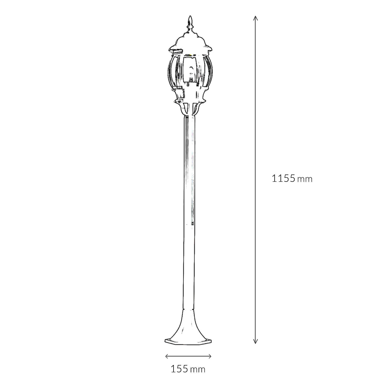 Lanterne de jardin rustique BREST Noir Or 115,5 cm