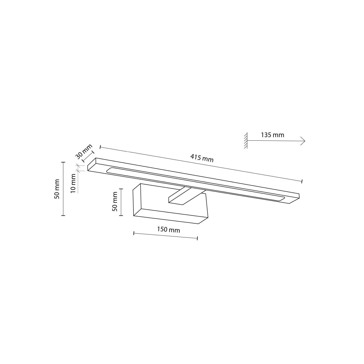 Applique LED métal 4000 K 41,5 cm long chrome SEAN