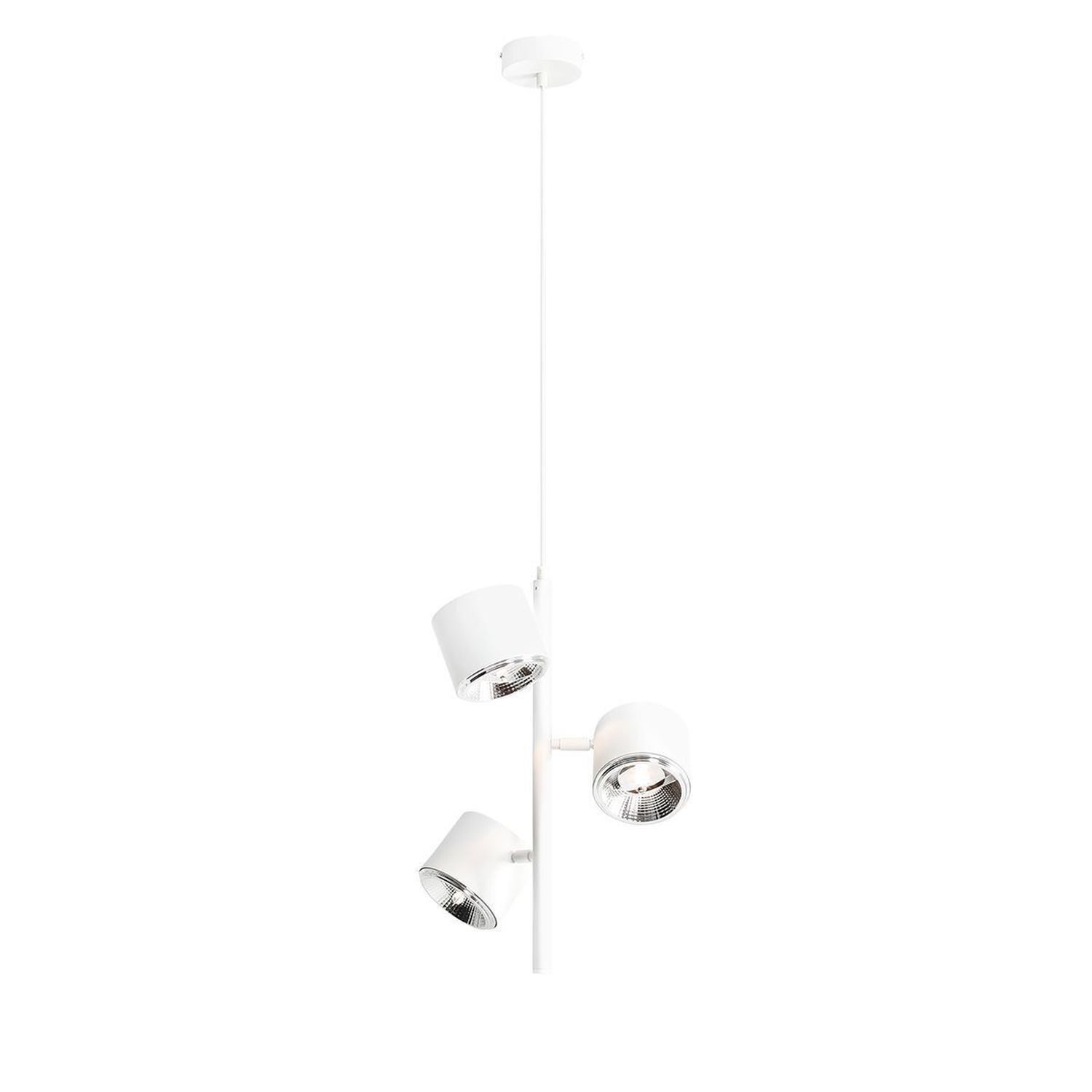 Suspension réglable blanc 3 flammes GU10 métal