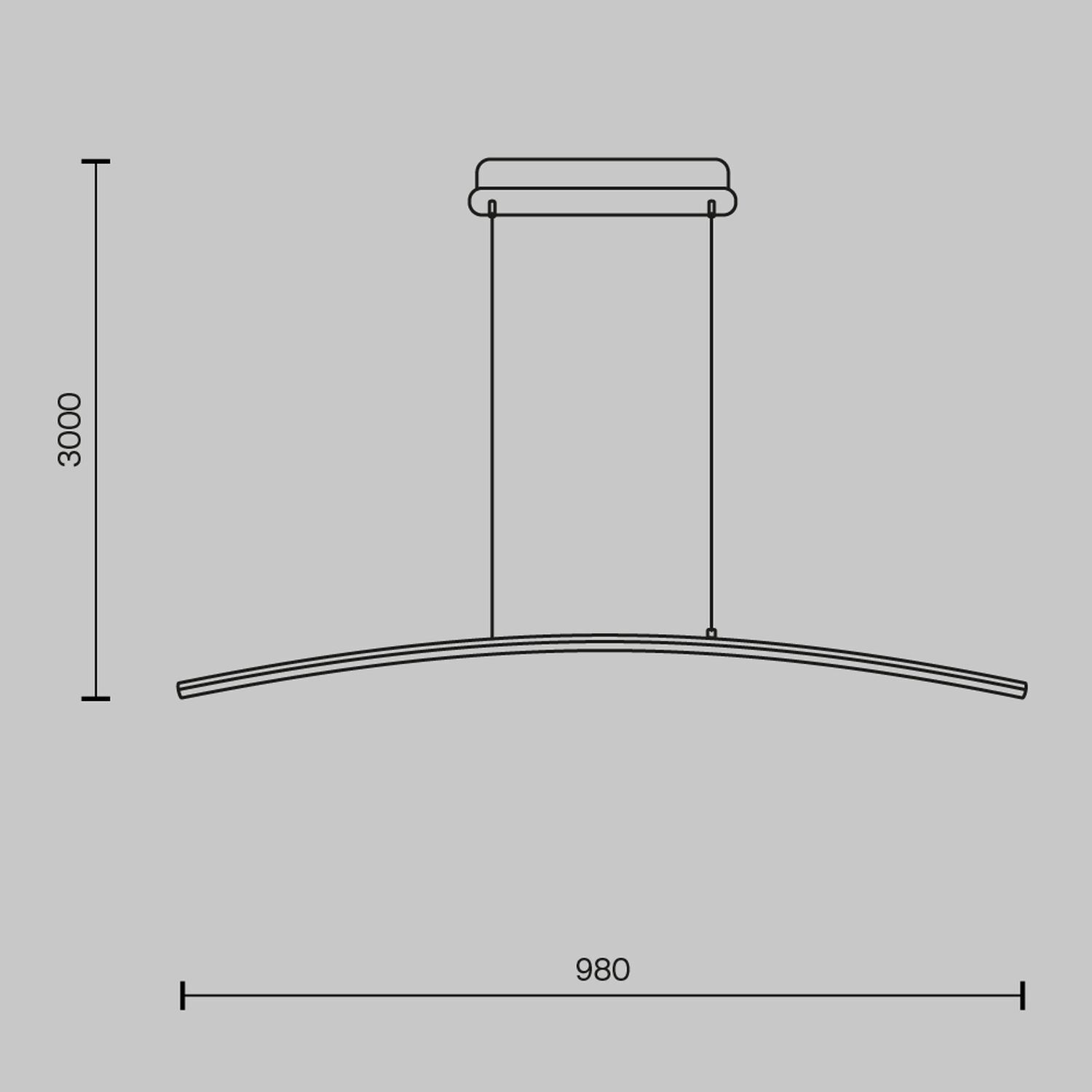 Suspension LED métal H : max. 305,7 cm noir 800 lm