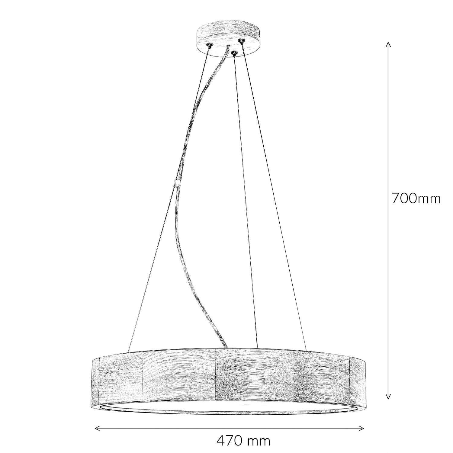 Lampe Table à manger Lampe à suspendre Bois rustique 3xW27 ronde