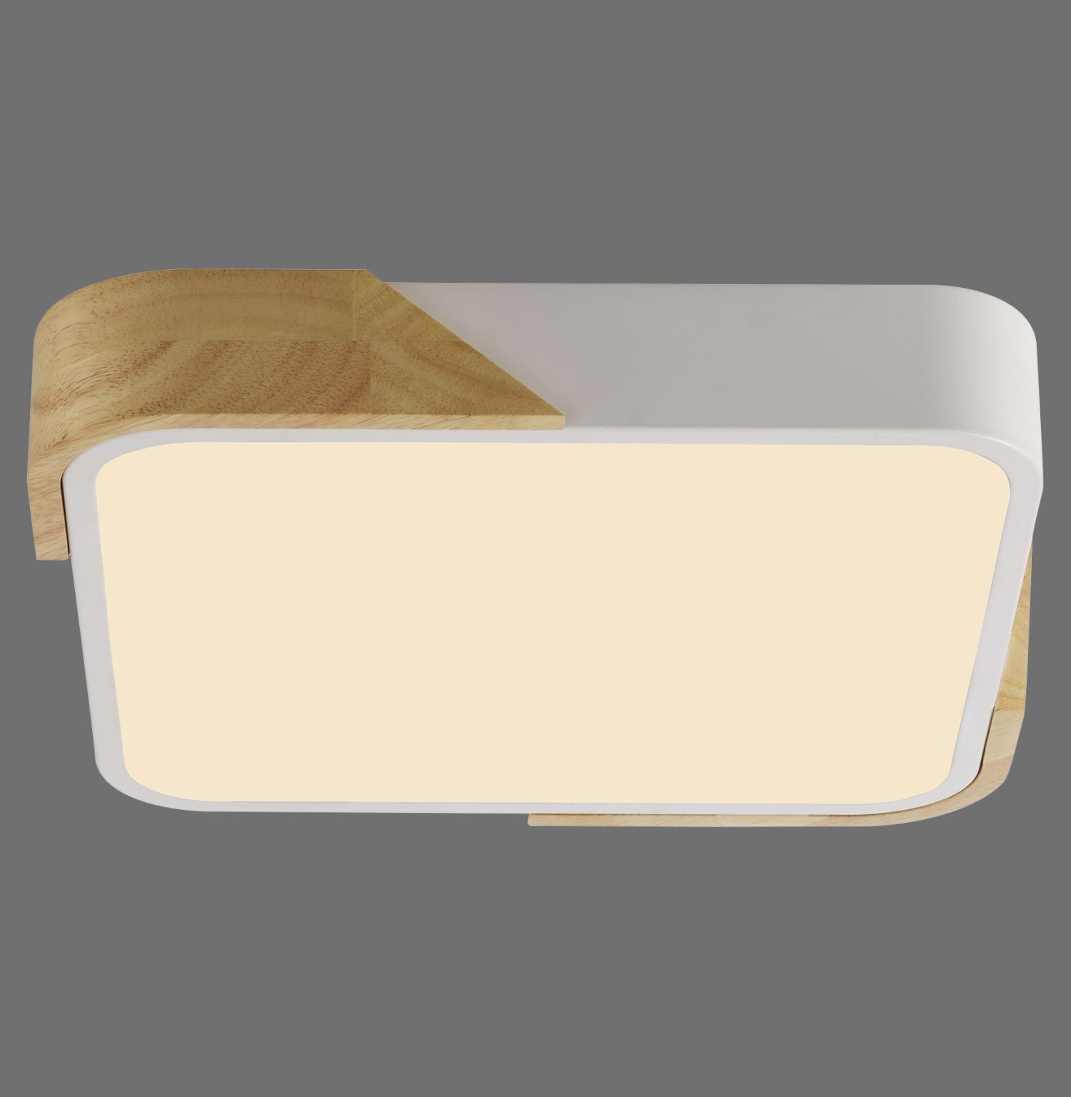 Plafonnier LED Bois L:32 cm Blanc Naturel 3000 K