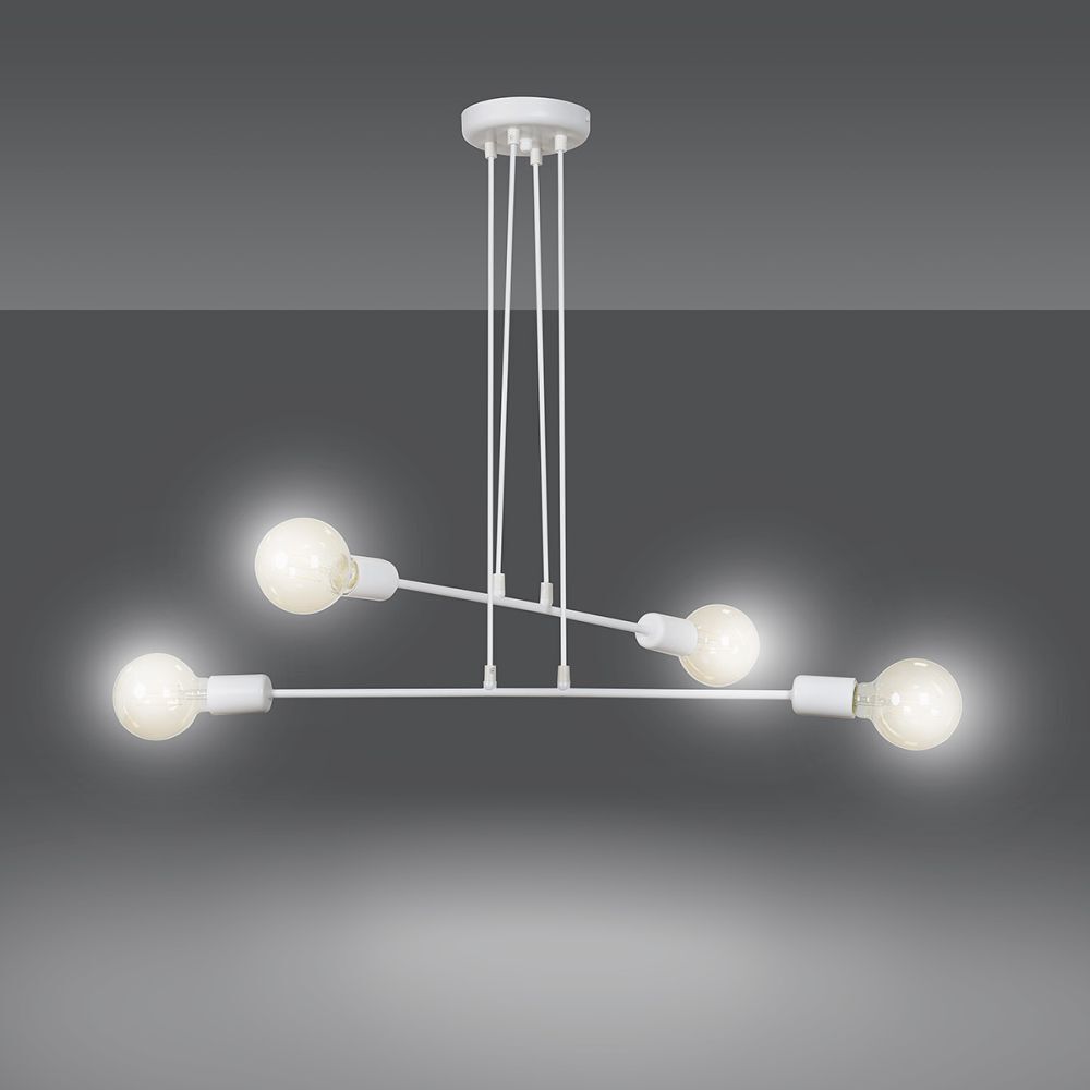 Lampe à suspendre Blanc réglable Métal Rétro Lampe à suspendre