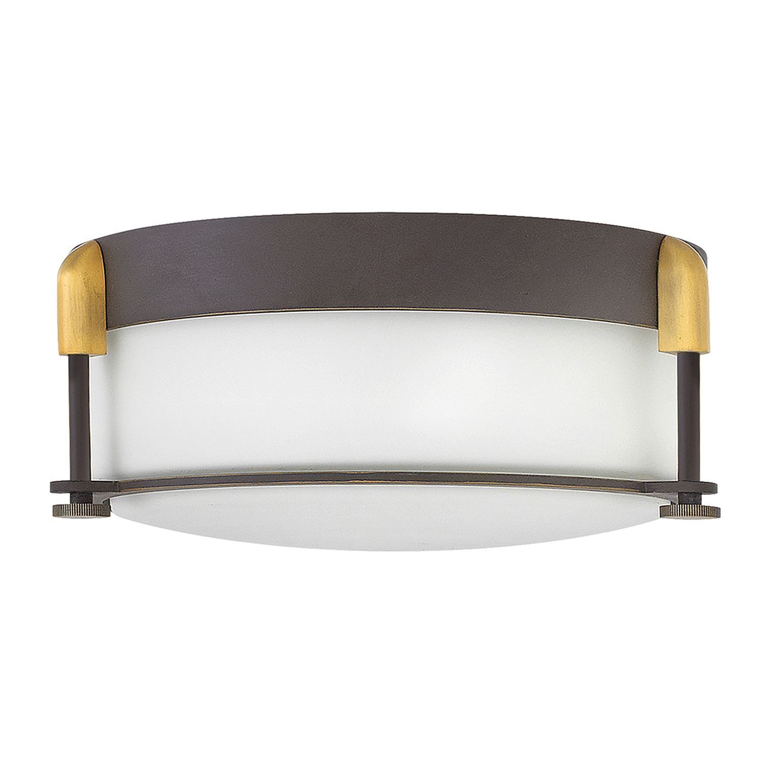 Plafonnier salle de bain verre métal en bronze blanc Ø32cm