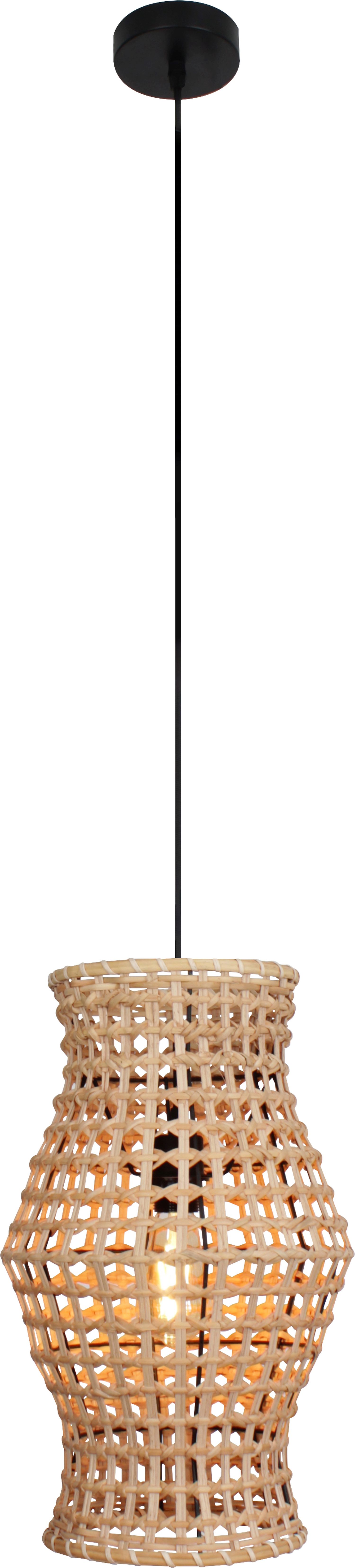 Lampe à suspendre en rotin naturel ronde Ø30 cm E27 Scandinave