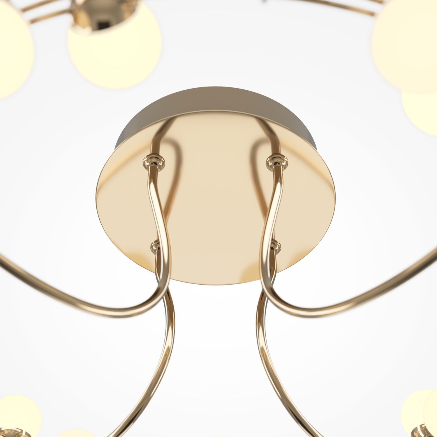 Plafonnier LED en acier inoxydable Ø 60 cm en or blanc Moderne