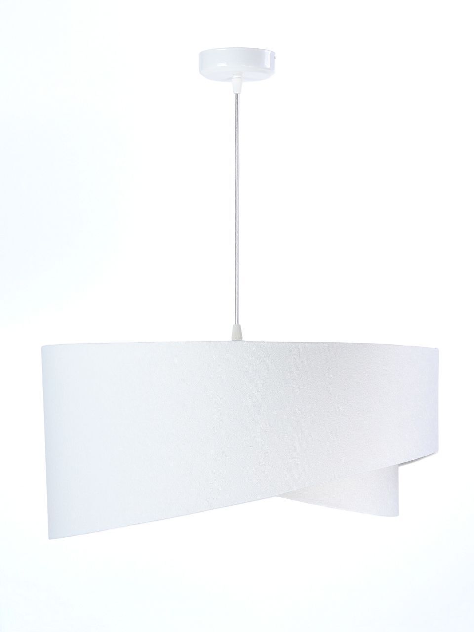 Lampe à suspendre Blanc E27 rond D : 50 cm Tissu aspect velours Moderne