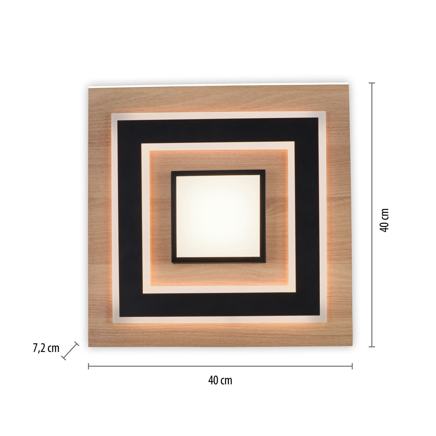 Lampe de plafonnier LED bois métal 2150 lm confortable faible éblouissement Drinnen, Innenarchitektur