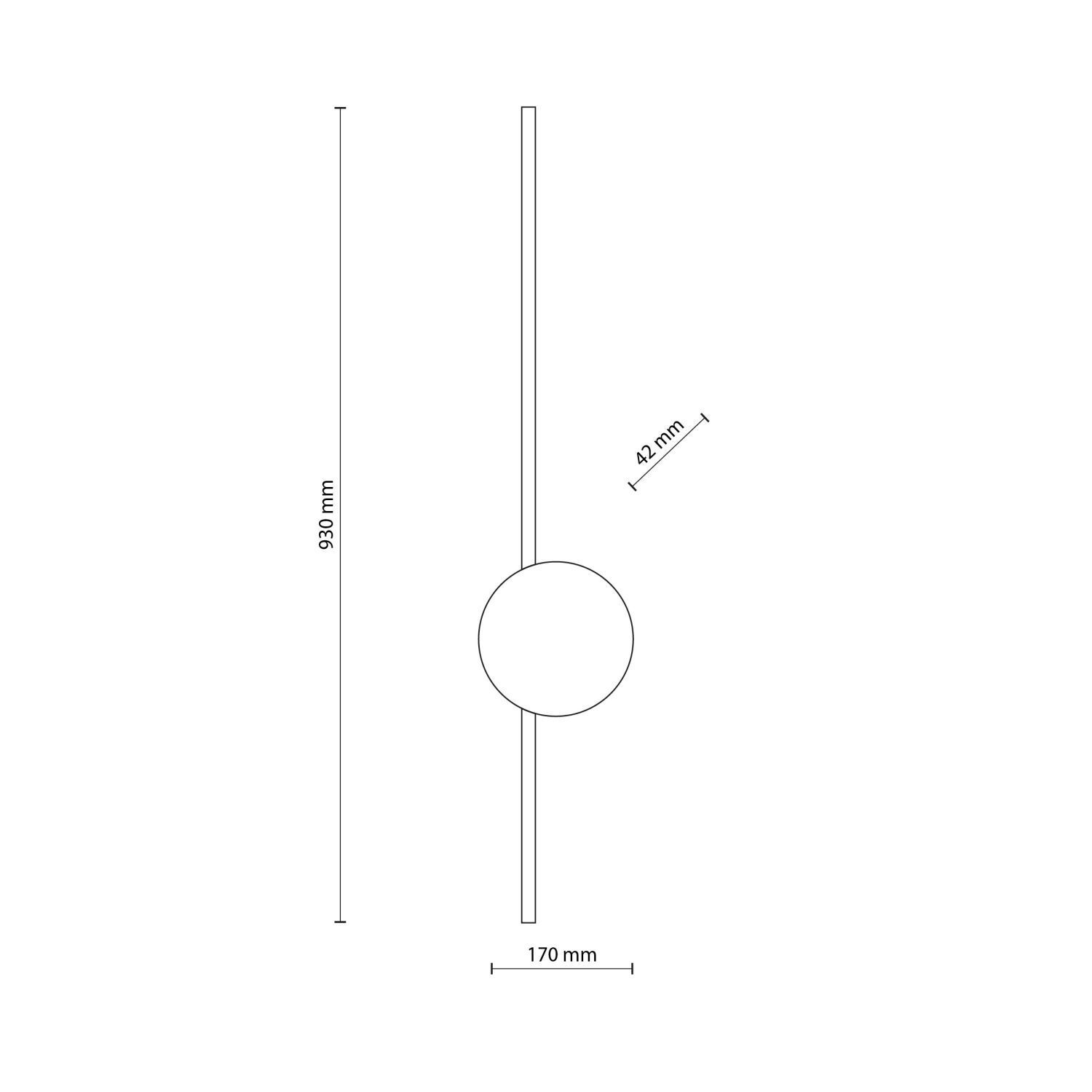 Applique LED 3000 K noir métal plat long 93 cm